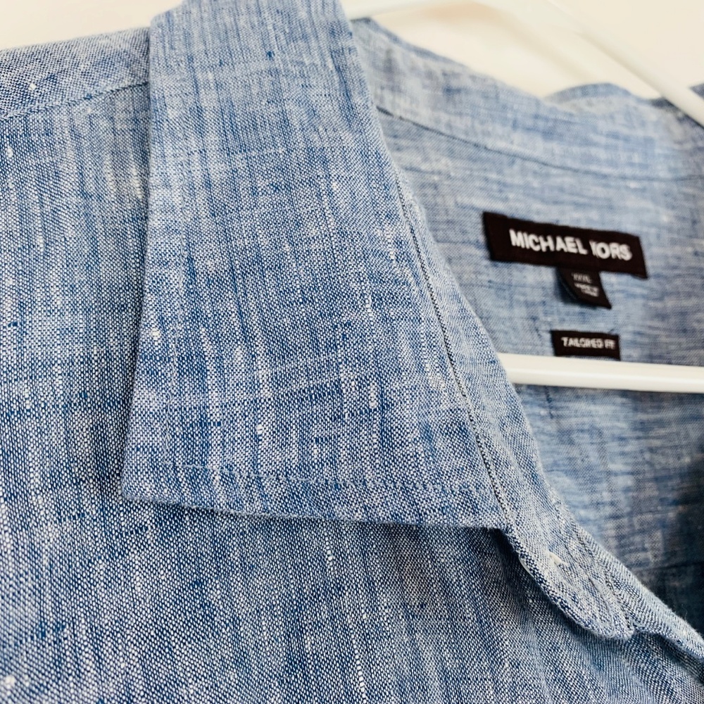 Michael Kors Mens Button Down Shirt 3XL 100% Linen - Picture 2 of 7